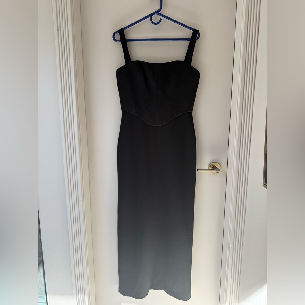 Solace London Black Strap Long Dress